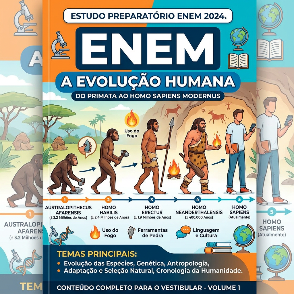 Timeline illustration of human evolution stages from Australopithecus afarensis to Homo sapiens