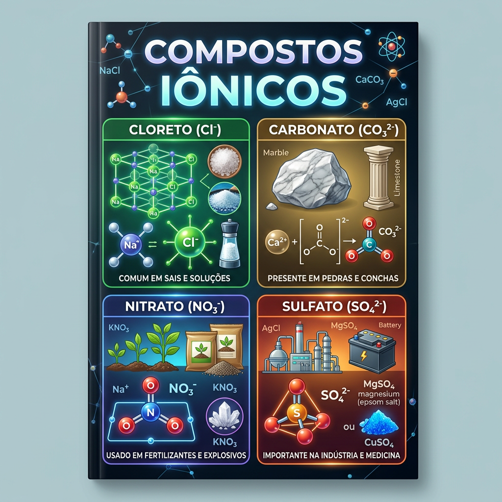 Capa compostos iônicos Cloreto Carbonato Nitrato Sulfato