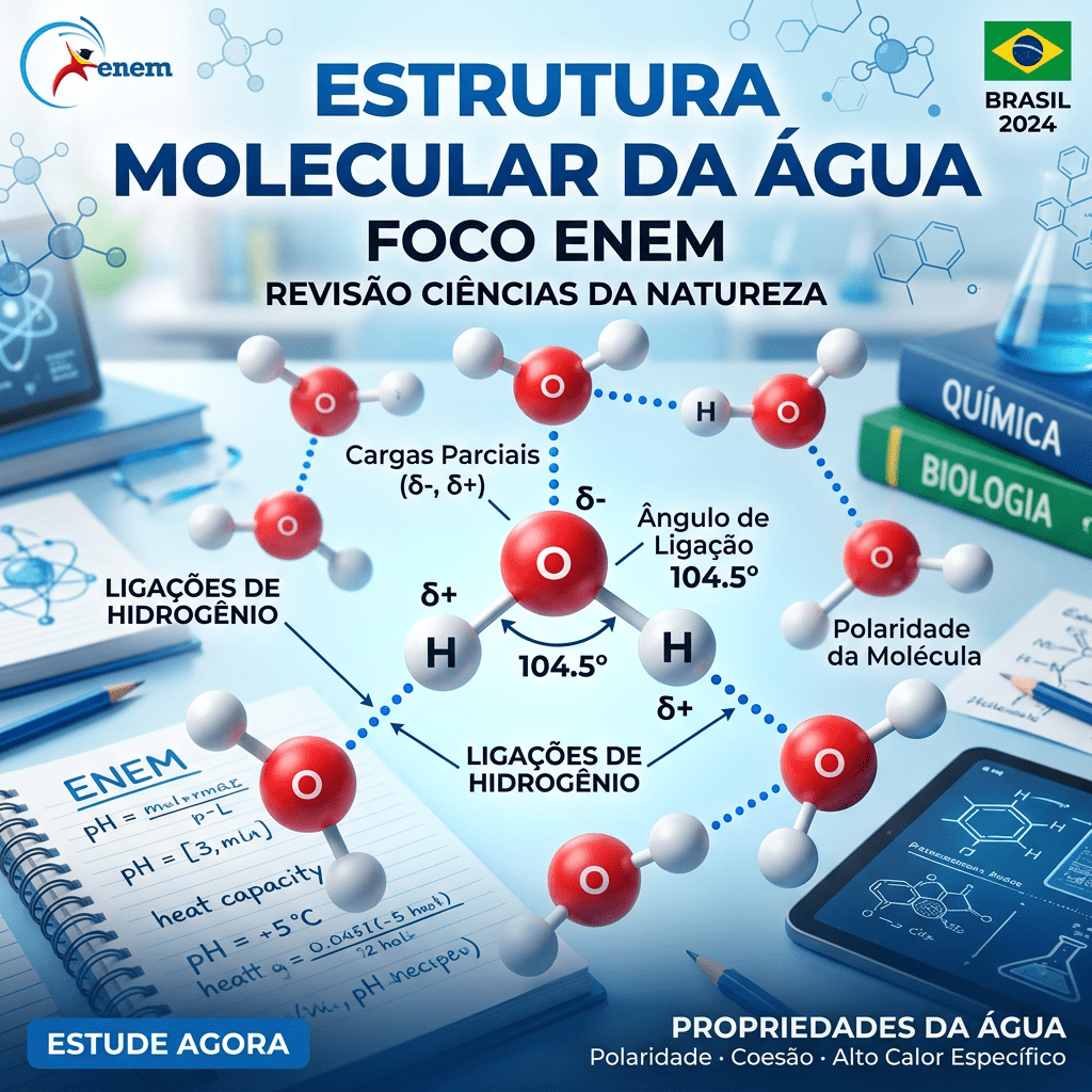 Capa Estrutura Molecular da Água ENEM