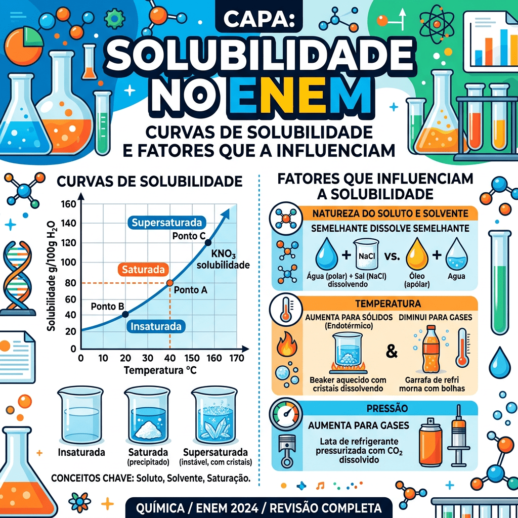 Solubility curves graph and factors affecting solubility including nature of solute and solvent, temperature, and pressure